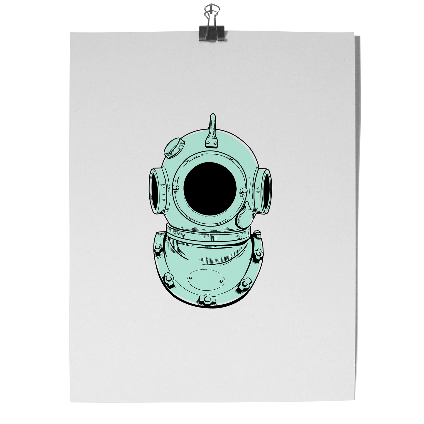 'Diver' Colour Block Print