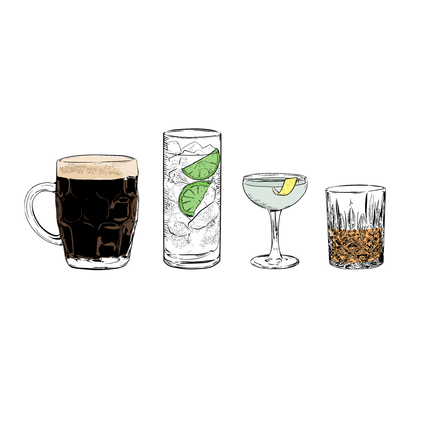 'Happy Hour' Colour Block Print
