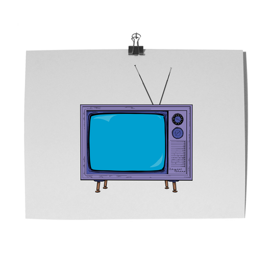 'Television' Colour Block Print