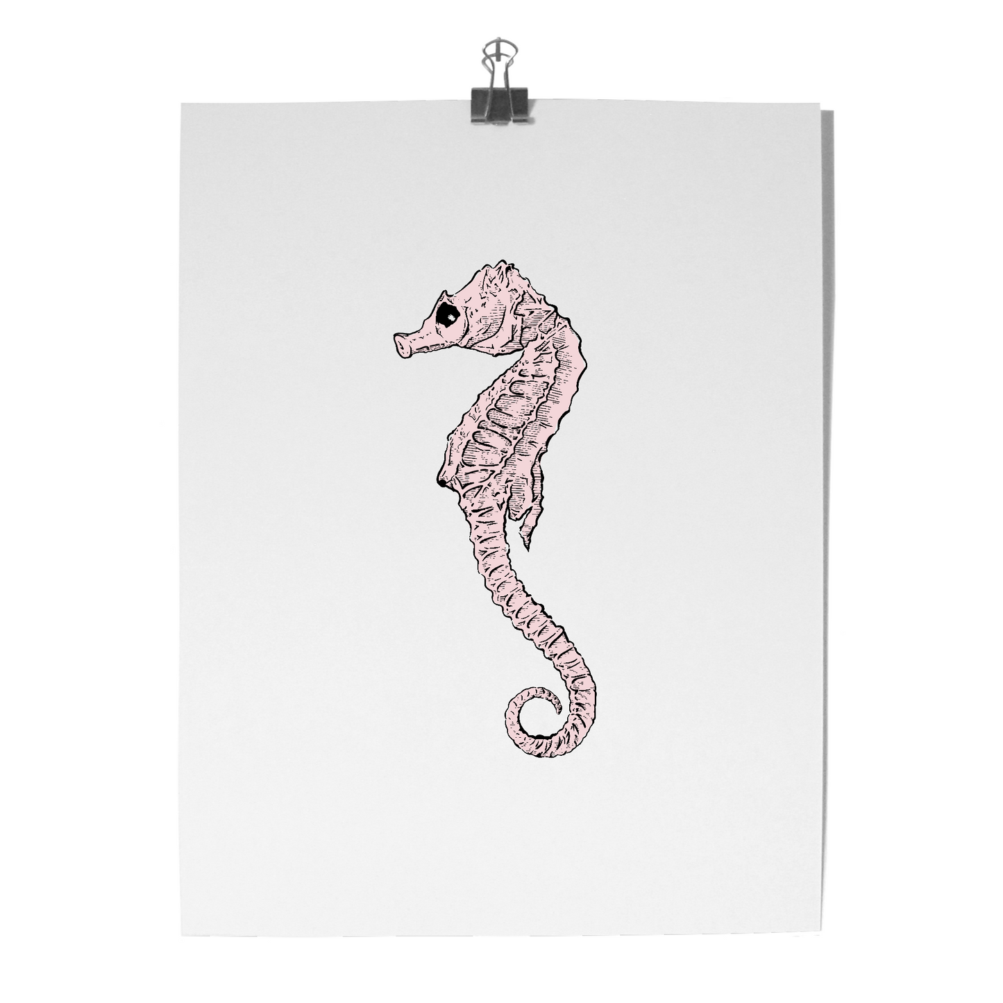 'Seahorse' Colour Block Print